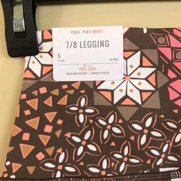 NWT!Aerie Move Brown and Pink Patterned Leggings! - Picture 3 of 7